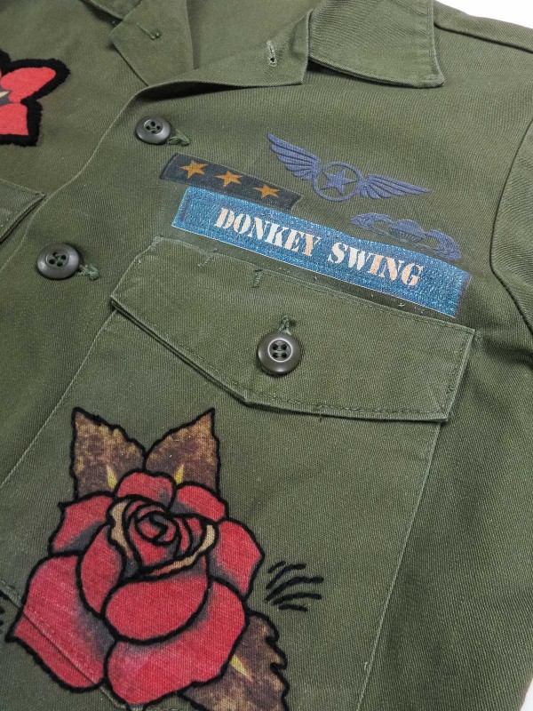 Camicia militare americana con effetto patch